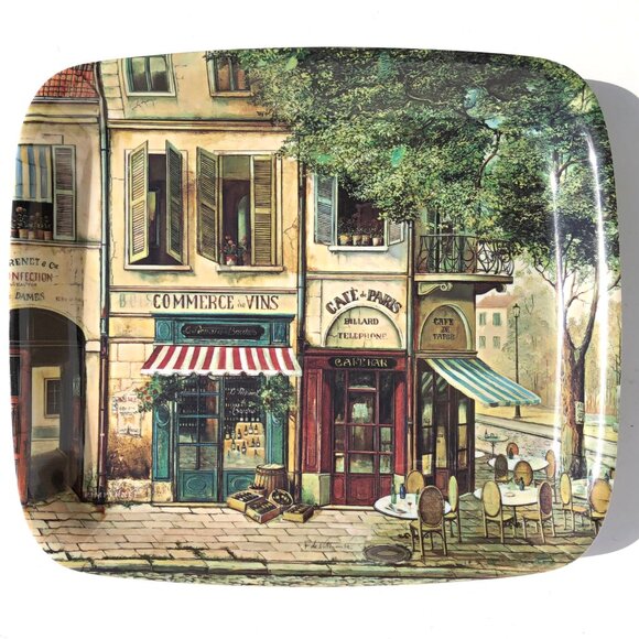 Pimpernel Parisian Scenes melamine small serving tray Paris Street Cafe Bistro - Picture 3 of 10